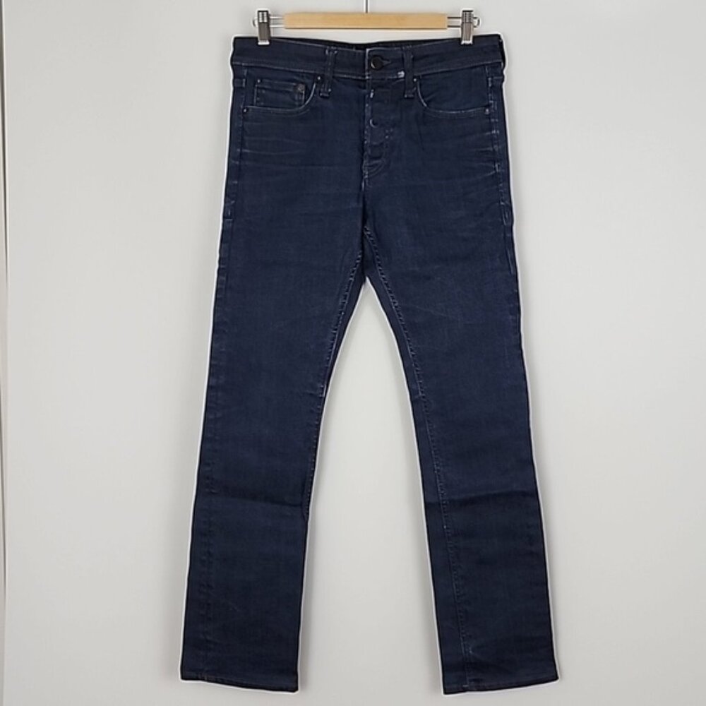 Jack And Jones Regular Fit Clark Jeans Intelligence Dark Blue Denim Size 30